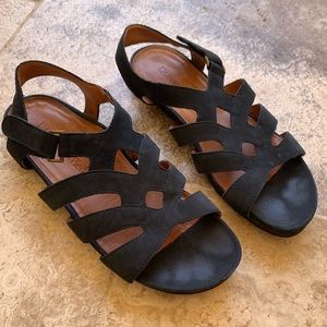 L’Amour De Pieds Denisha Black Leather Sandal 6.5